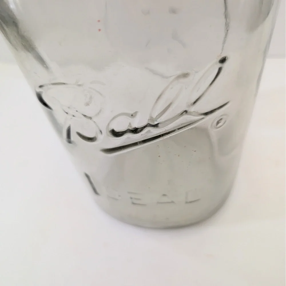 Vintage 1 Gallon Ball Ideal Clear Glass Mason Jar Wire Bail Lid Eagle Logo